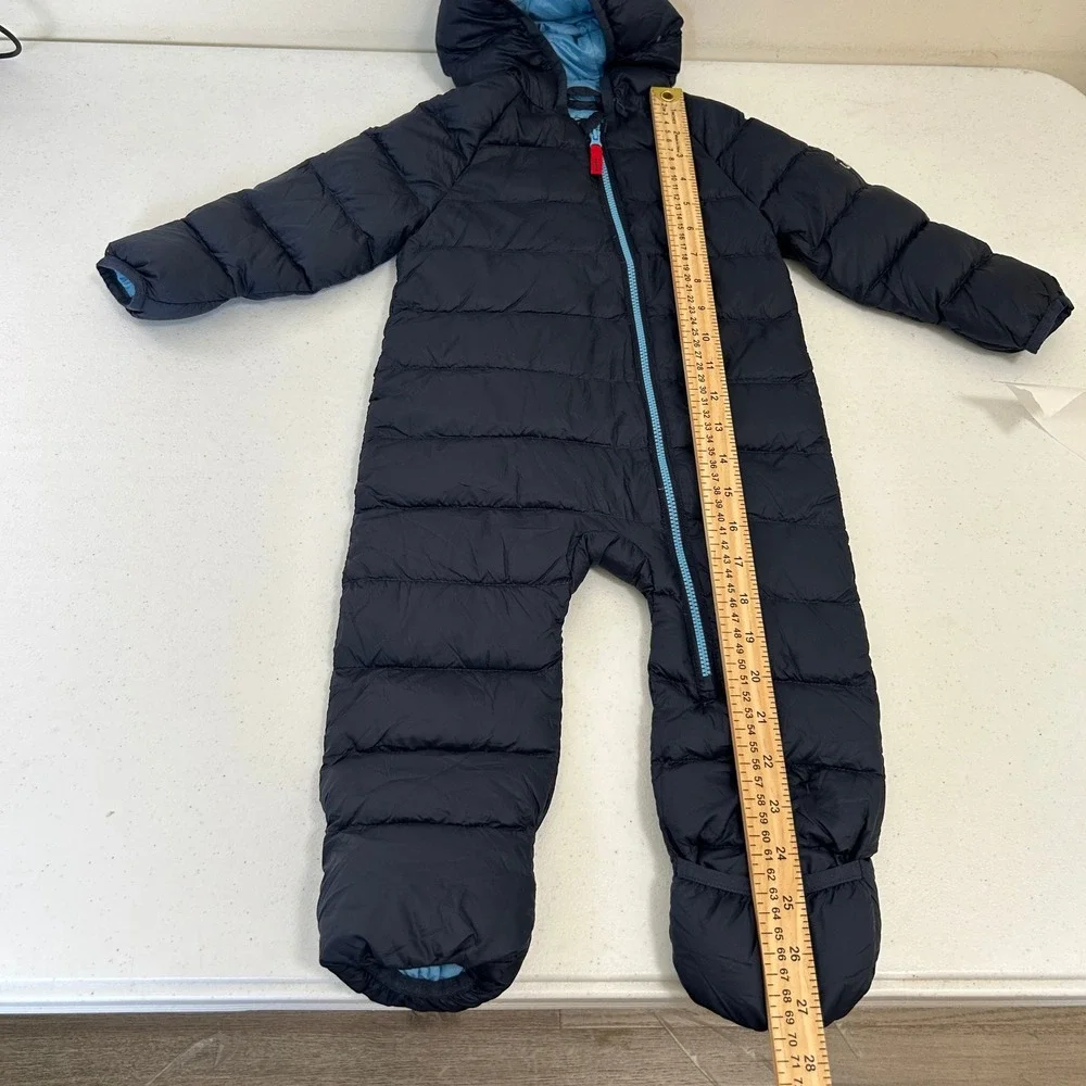 LL Bean Ultralight 650 Down Bunting Navy Blue Infant 6-12M Snowsuit Hooded